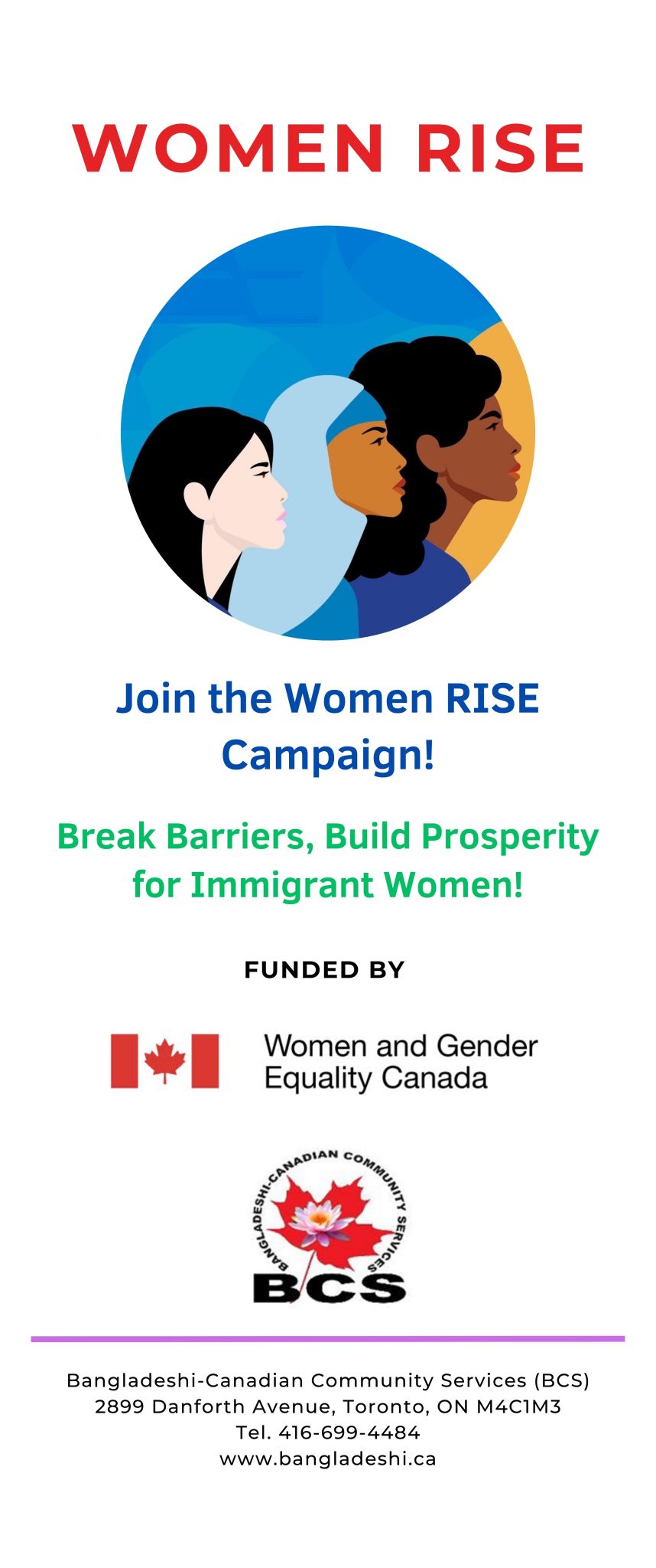 Woman Rising Program Women RISE Toronto Campaign – Break Barriers, Build Prosperity for ...